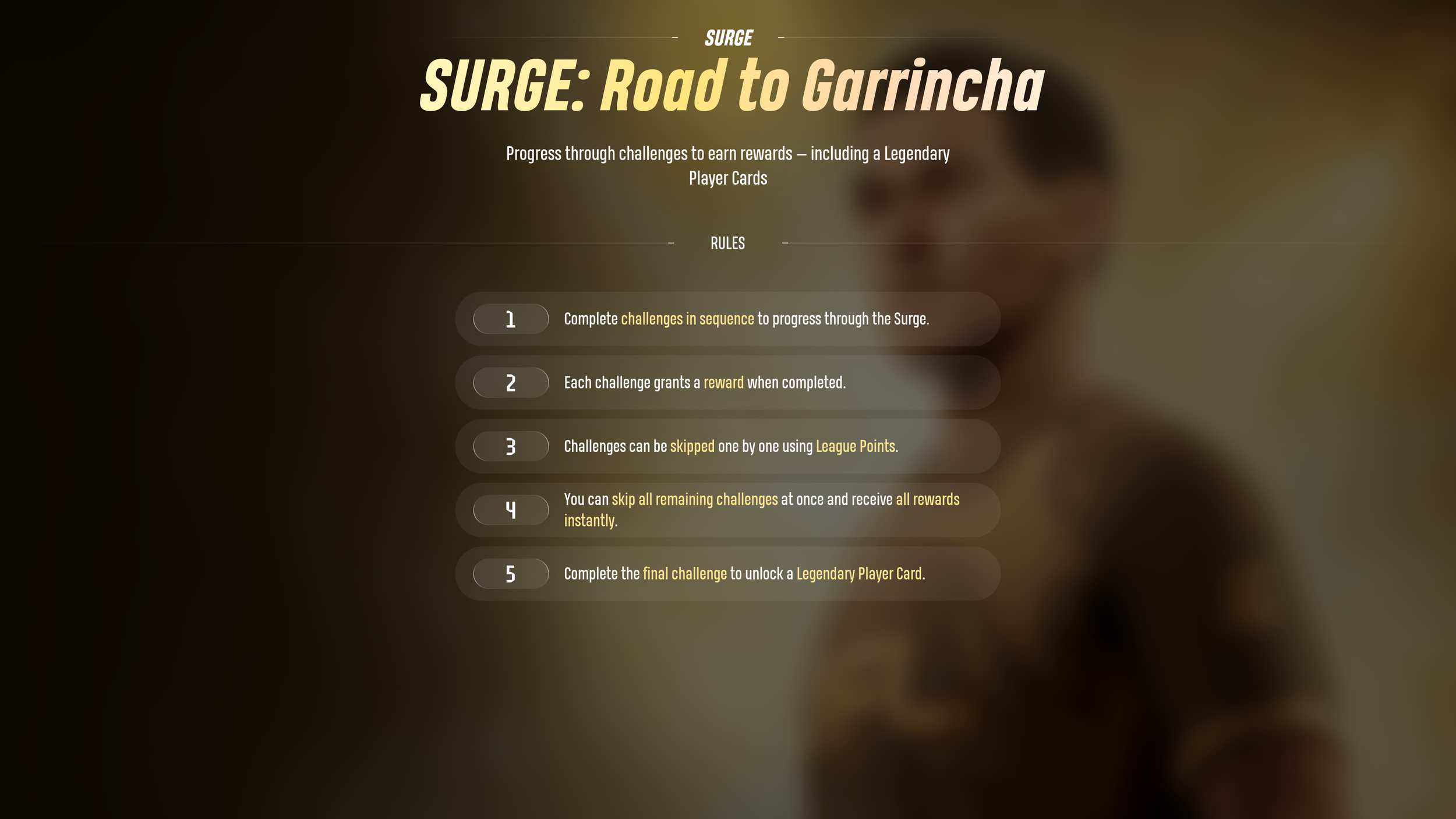 Unlock Legendary Garrincha in Surge Event image 008