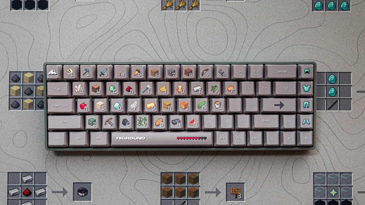 Inventory design of the Minecraft x Higround keyboard