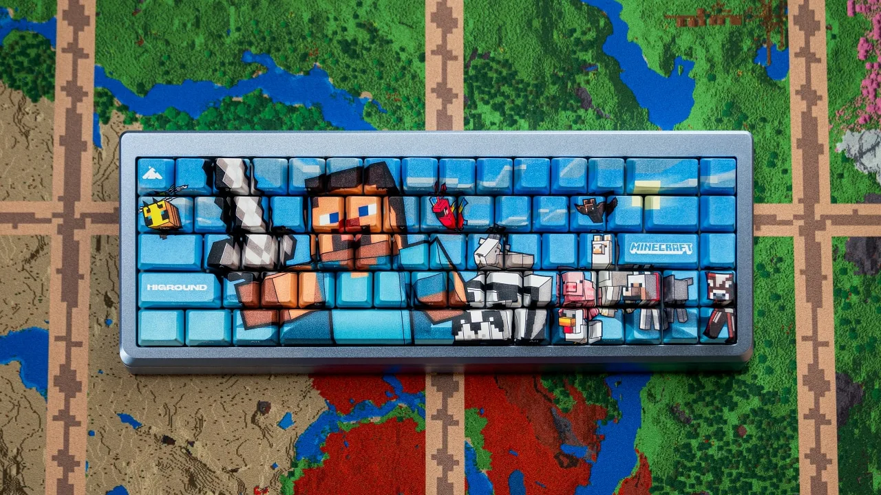 Steve & Animals design on the Summit model keyboard