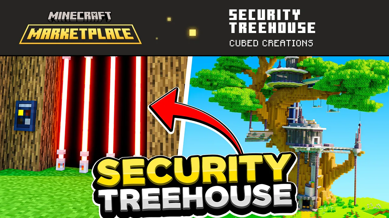 A huge tree house with laser beams protecting the entrance