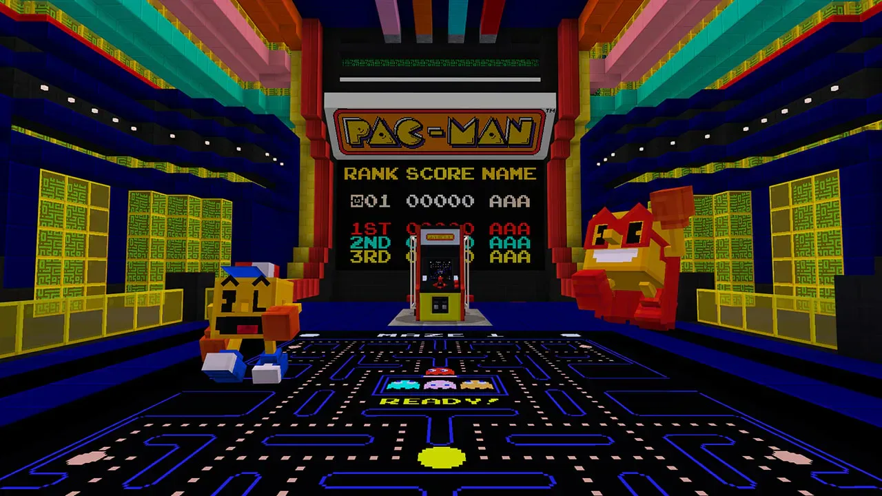 The colorful arcade lobby of PAC-MAN