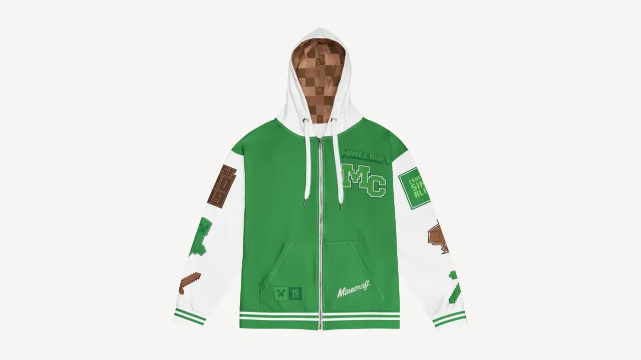 Minecraft 15th Anniversary letterman jacket