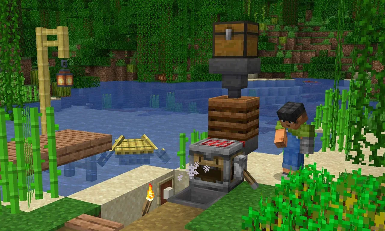 A screenshot of a player building a crafter machine
