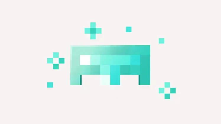 A TikTok helmet for a Minecraft character.